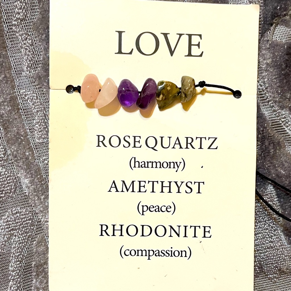 Love Gemstone Adjustable Bracelet